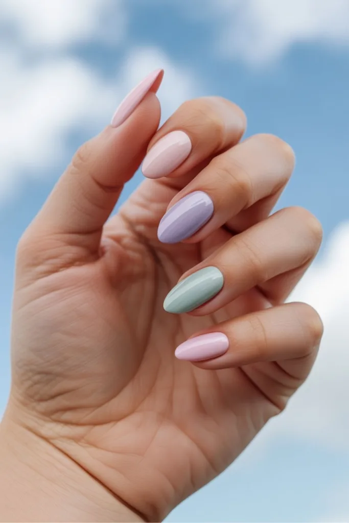 Cat Eye Nails for Spring: Pastels and Soft Colors