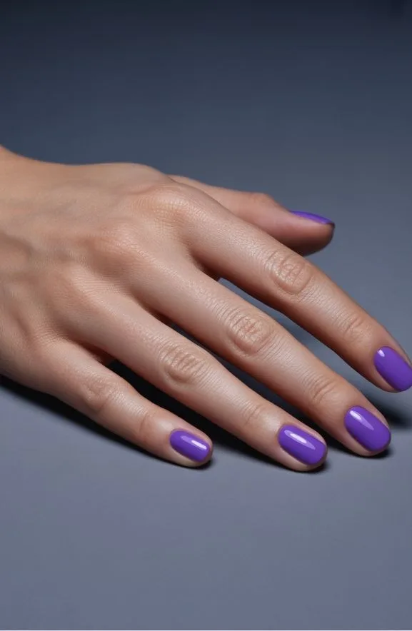 Electric Purple Short Nails