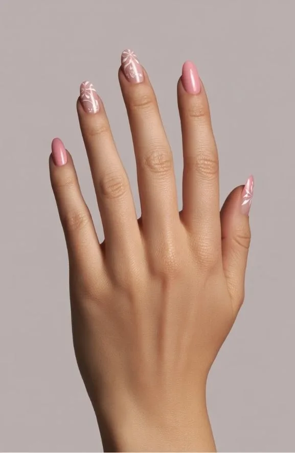 Floral Pattern Pink Almond