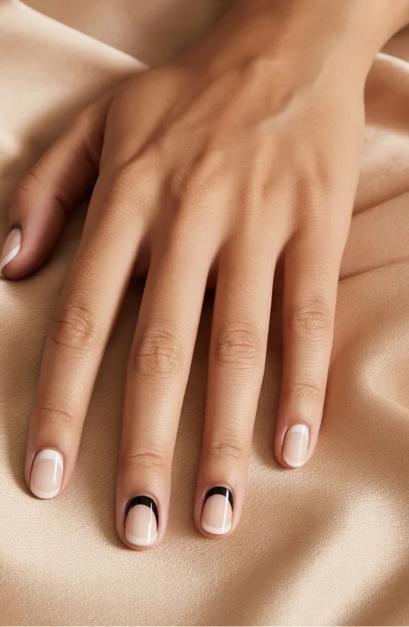Half-Moon Minimalist Nail Design