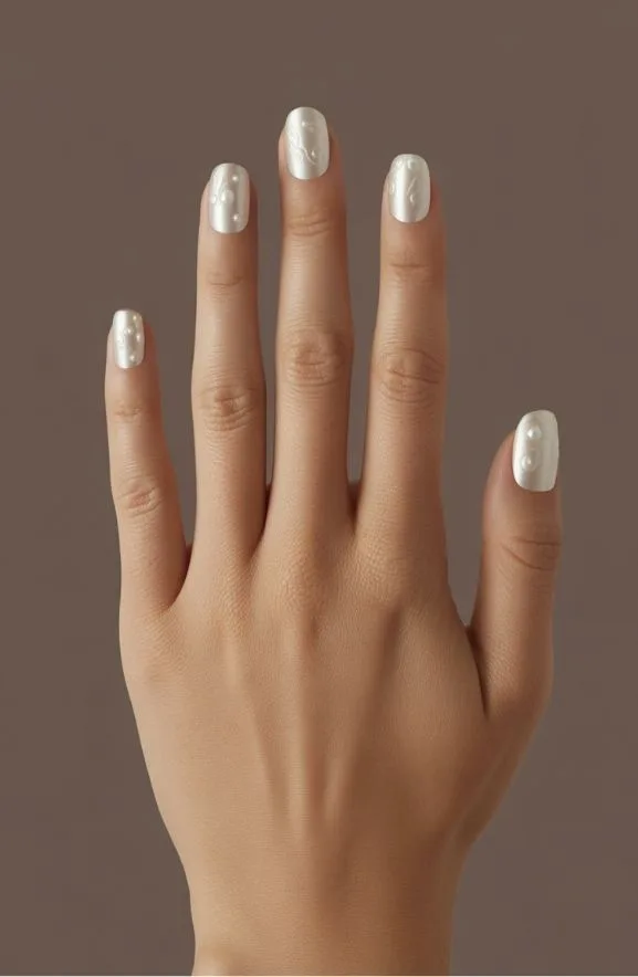 Ivory With Embossed Pearl Texture