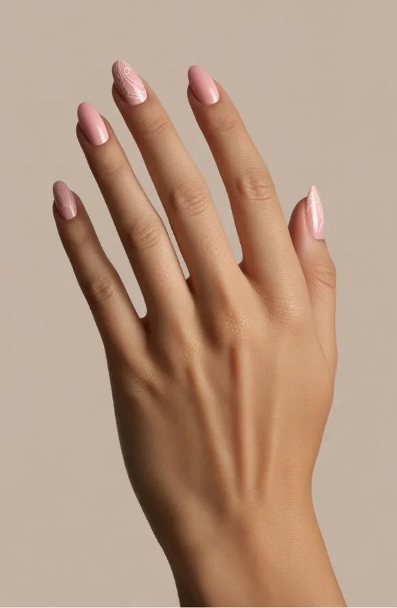 Lace Pattern Pink Almond