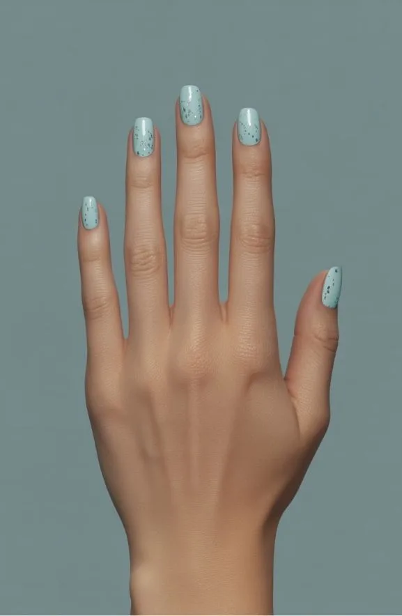 Light Aqua With Silver Speckles