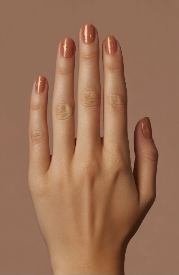 Light Terracotta With Gold Flecks