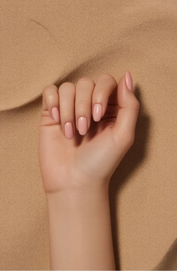 Matte Pink Almond Nails