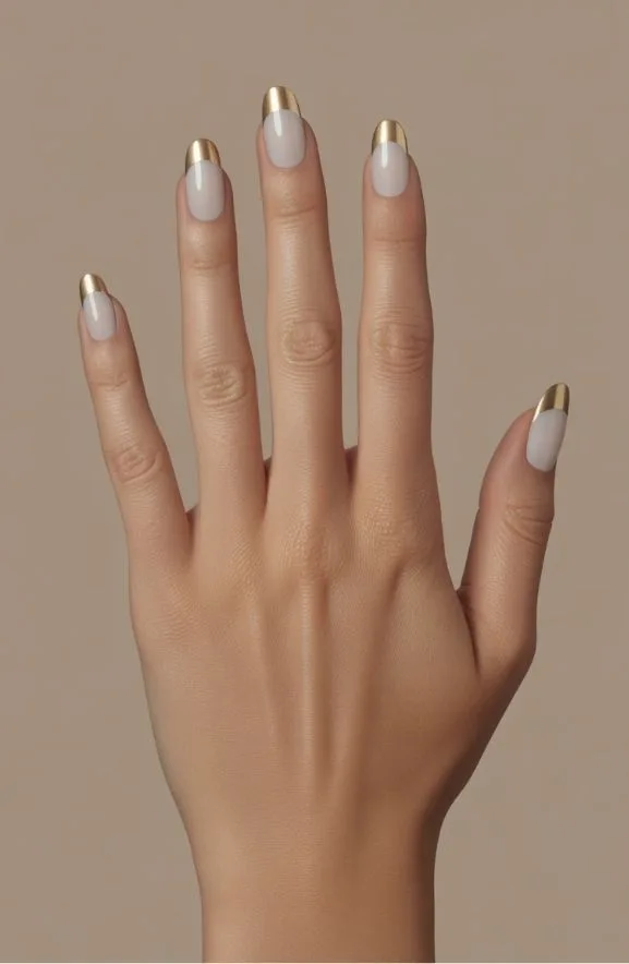 Matte Warm White With Refined Gold Tips