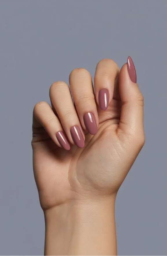 Mauve Pink Almond Nails