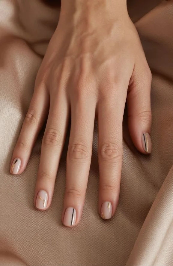 Metallic Gold Accents on Neutral Base