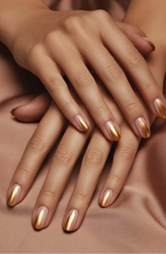 Metallic Gold Aura Nails