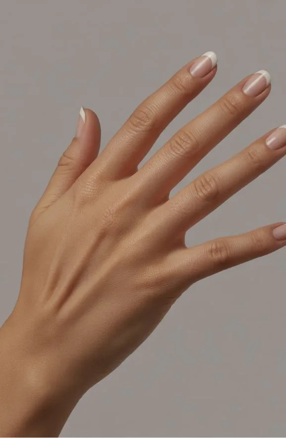 Minimalist White Tips On Natural Nails