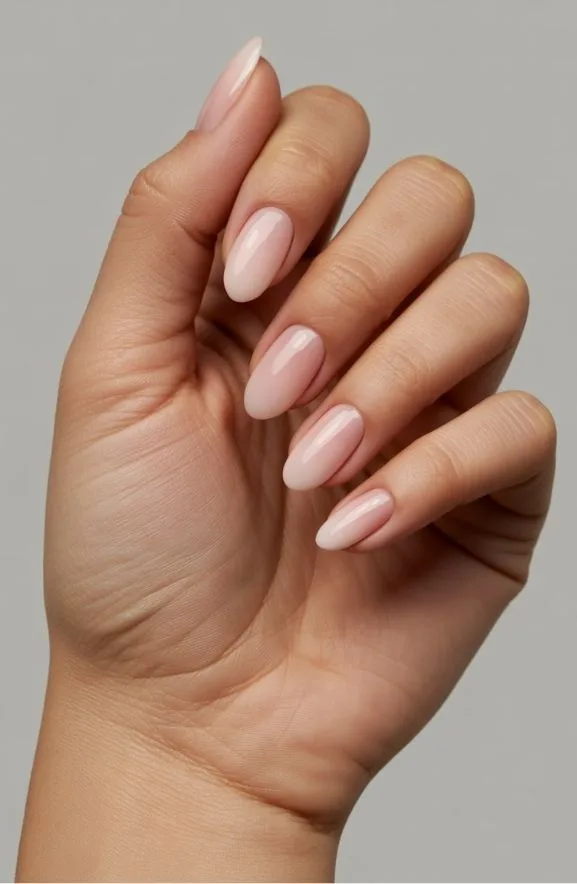 Ombre Pink Almond Nails