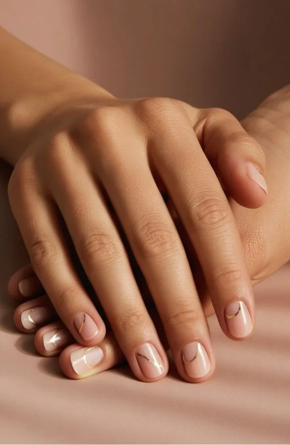 Pale Coral With Gold Accents