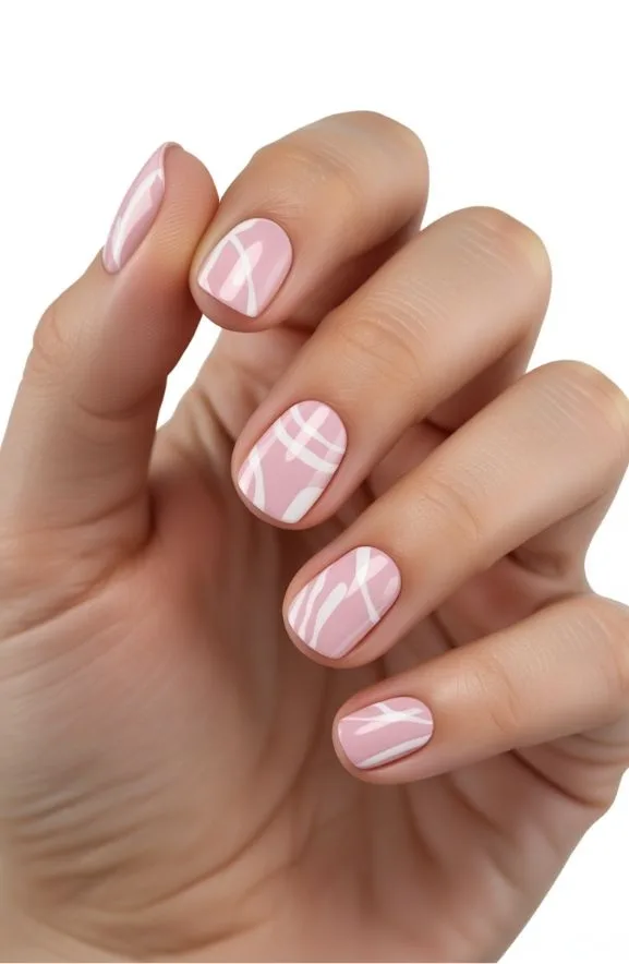Pink With White Geometric