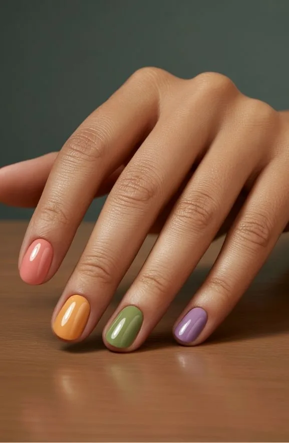 Rainbow Ombré Across All Nails