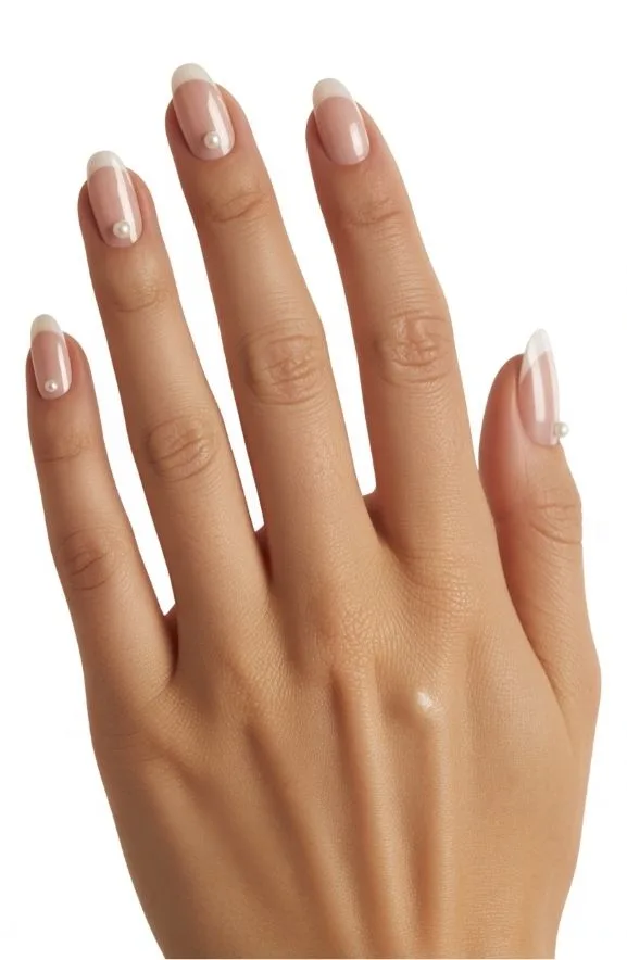 Soft Blush With Pearl Details