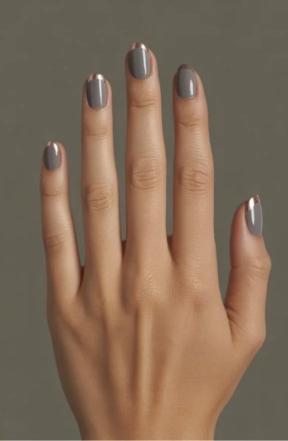 Soft Gray With Rose Gold Foil