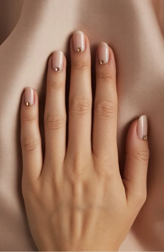 Soft Nude With Topaz Stone Details