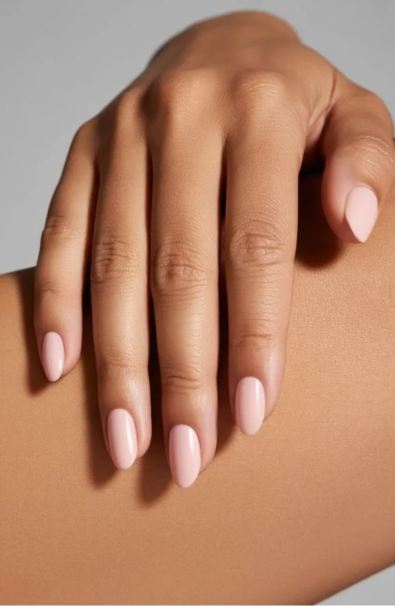Soft Pastel Pink Almond Nails
