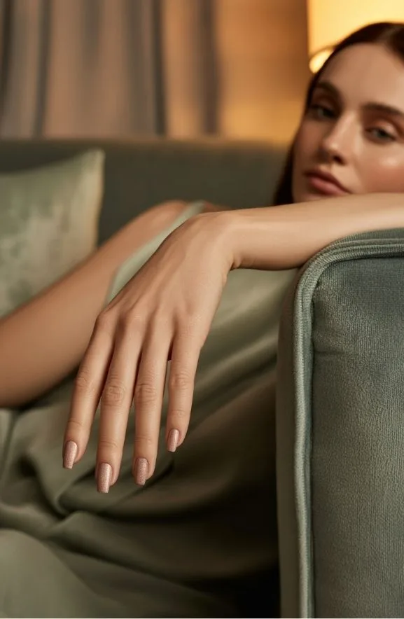 Textured Manicure With a Single Hue