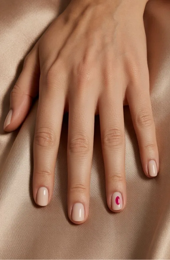 Warm Beige With Minimal Pink Accent