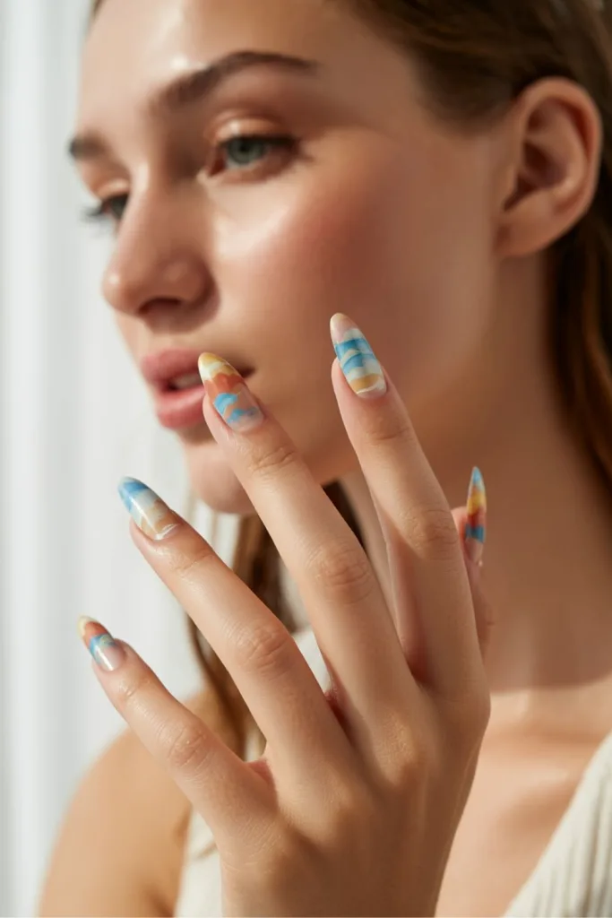 Watercolor Beach Scene: Artistic Vacation Mood