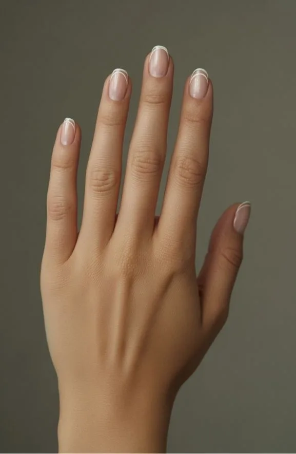 White With Delicate Line Art