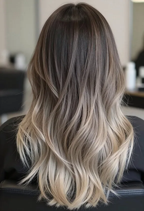 ash brown ombre technique