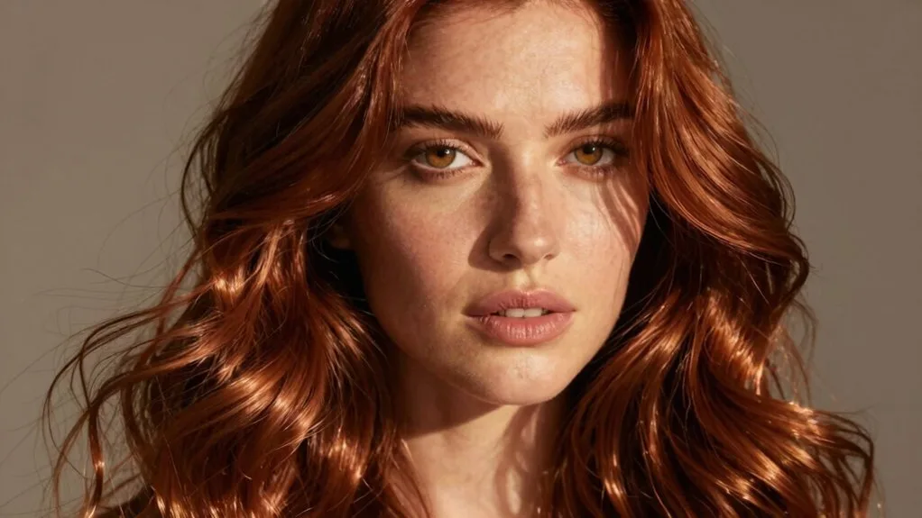 auburn brunette enhances warm eyes