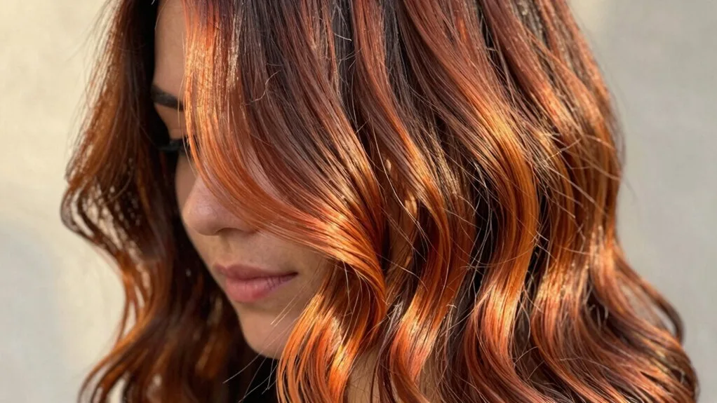 auburn highlights for brunettes