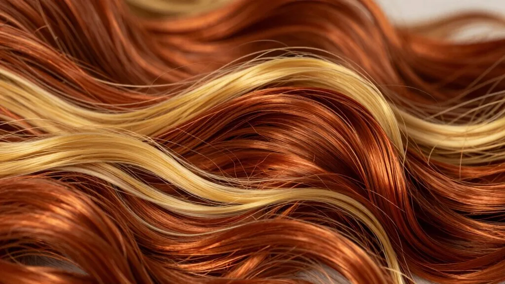 auburn with golden highlights