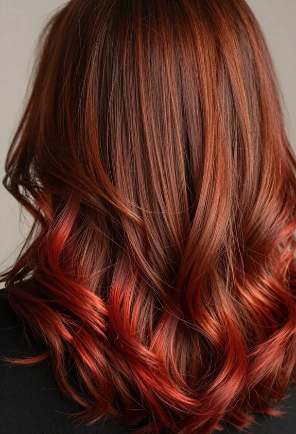 auburn with vibrant red highlights