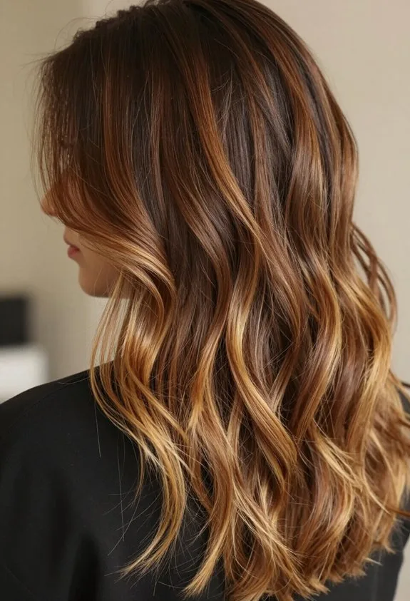 balayage blonde brunette contrast