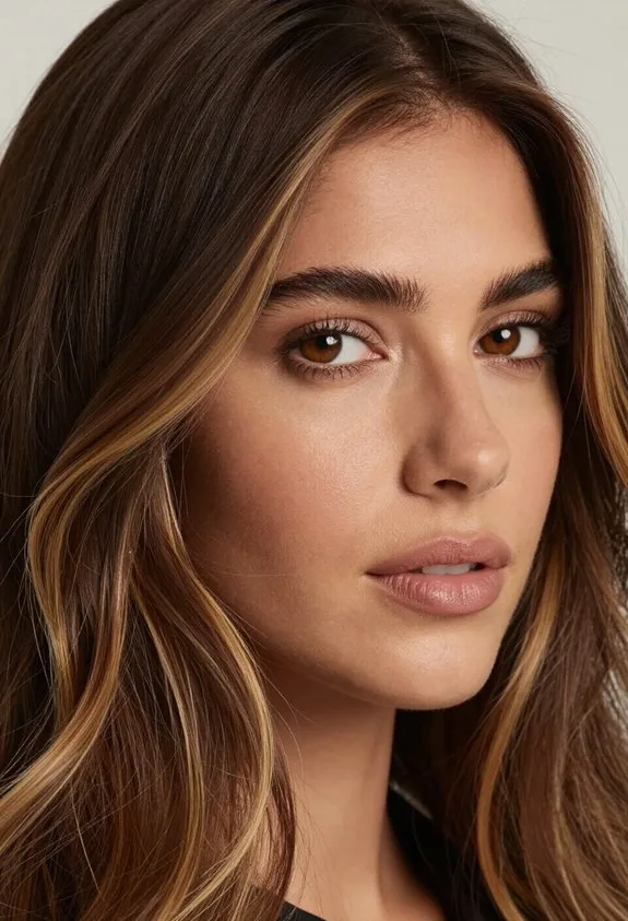 blonde balayage on brown