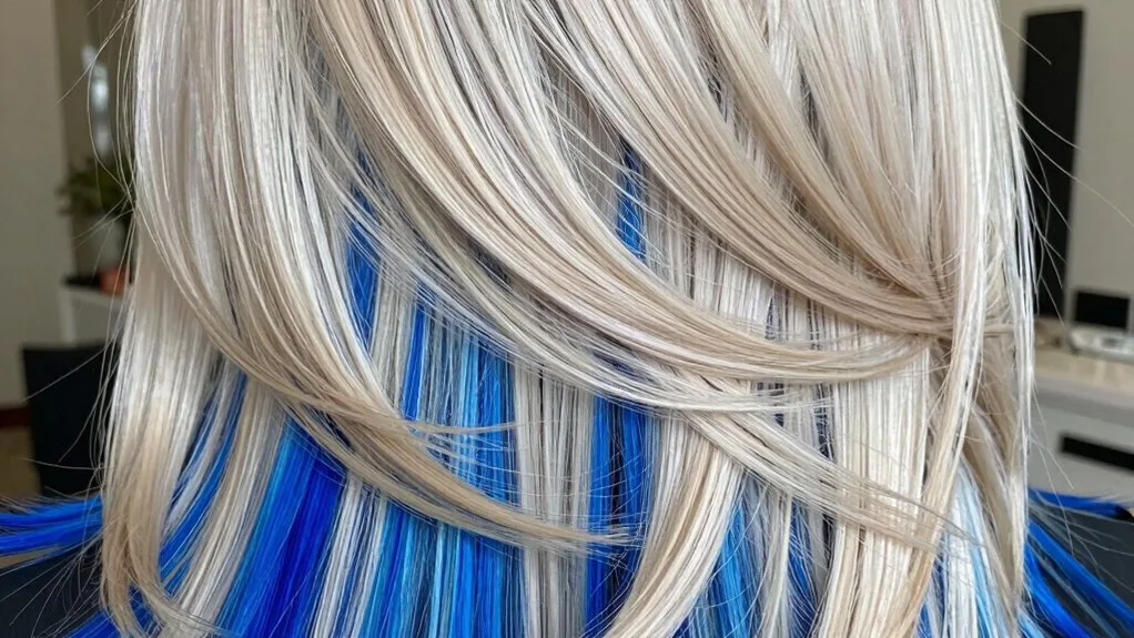 blue peekaboo platinum highlights