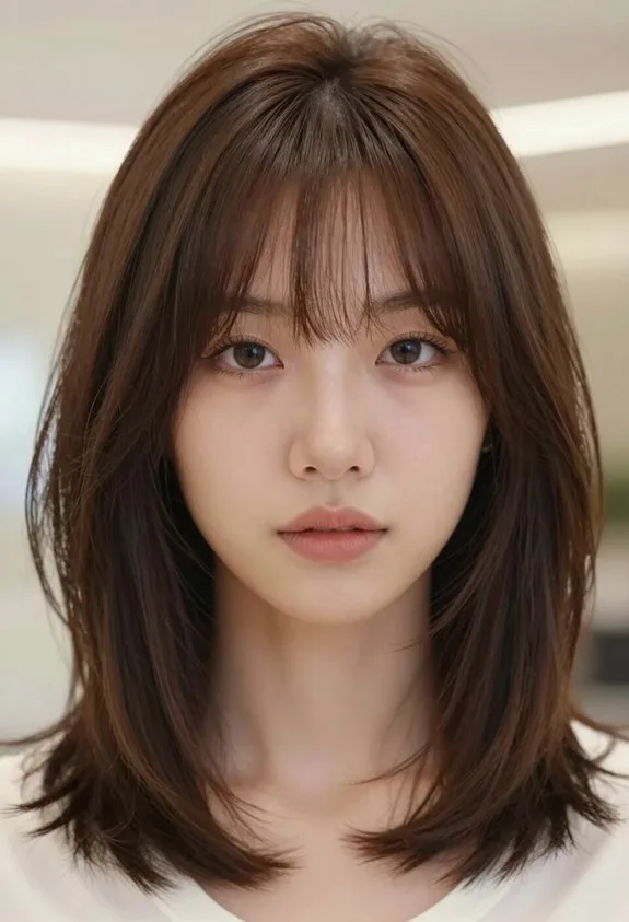 bold blunt bangs layered