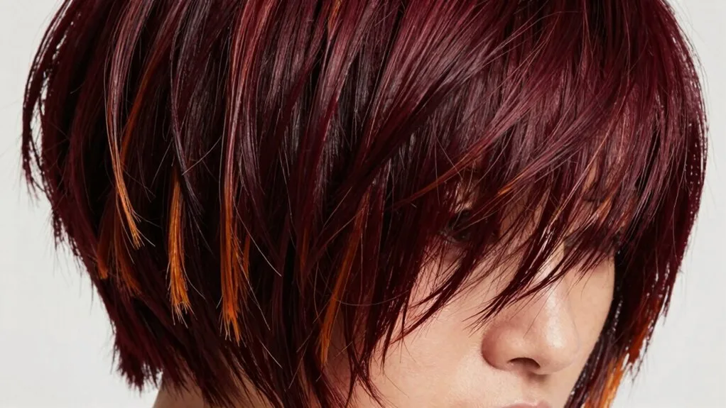 bold cherry cola short hair