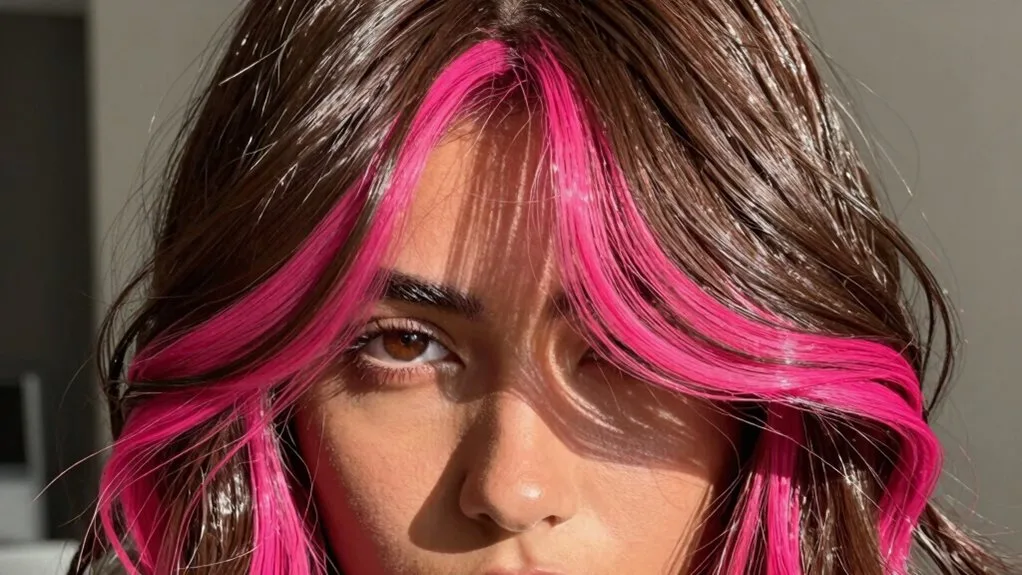 bold pink face framing highlights