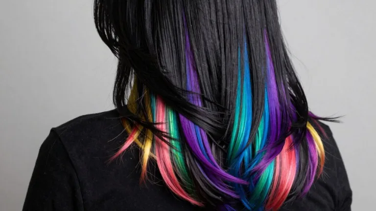 bold rainbow peekaboo colors