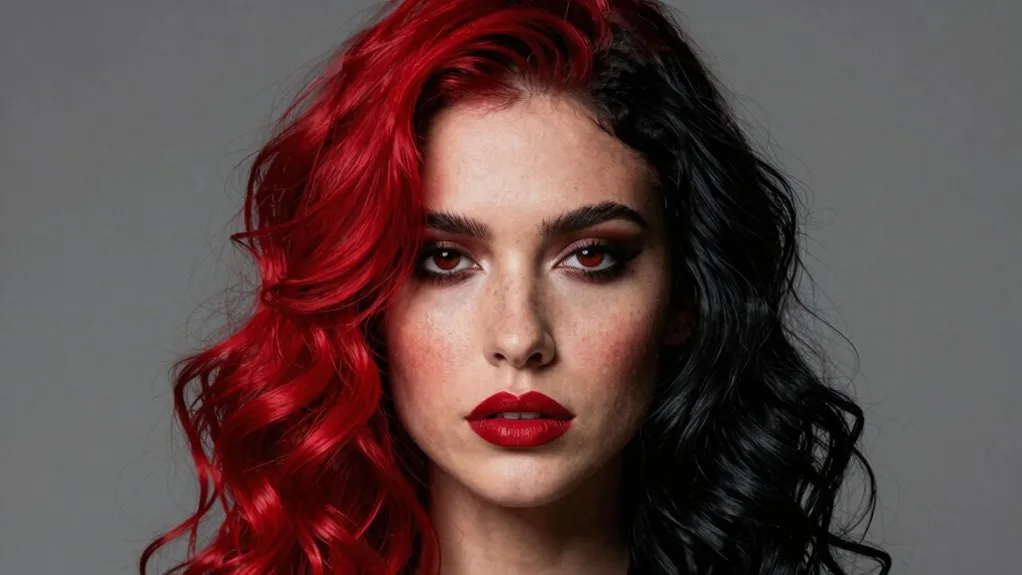 bold red and black split