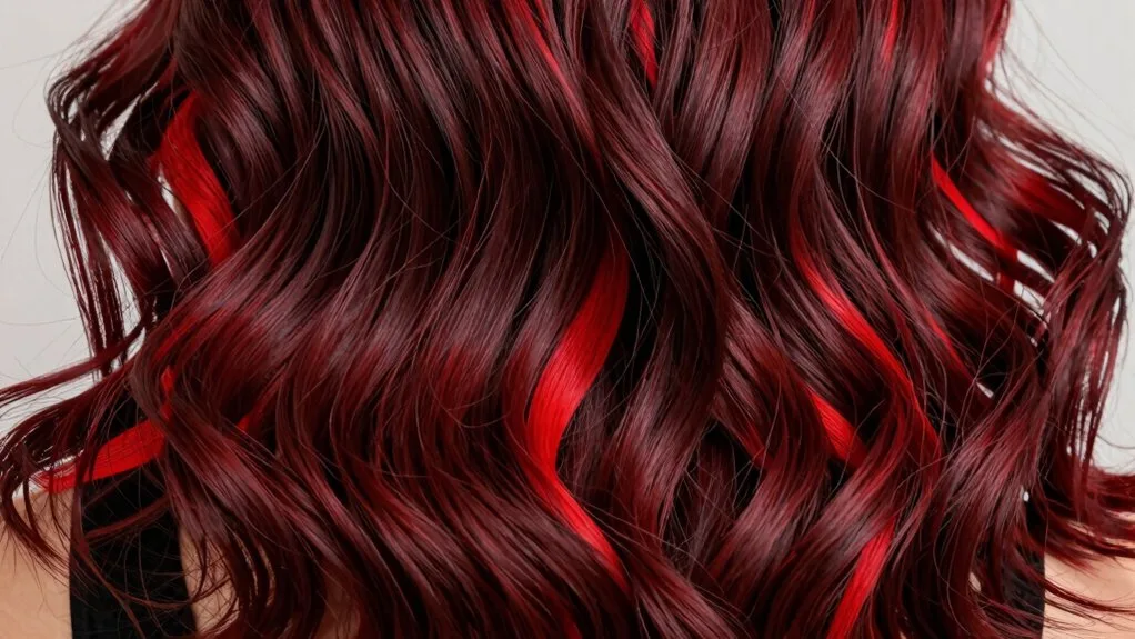bold red peekaboo highlights