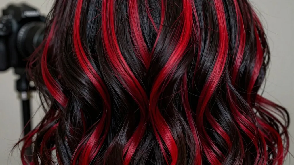 bold red streaked elegance