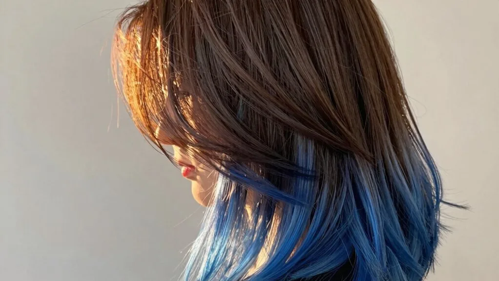brunette to blue gradient