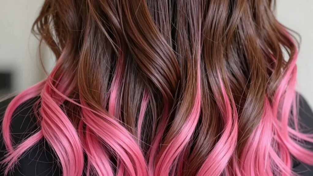 bubblegum pink brunette ends