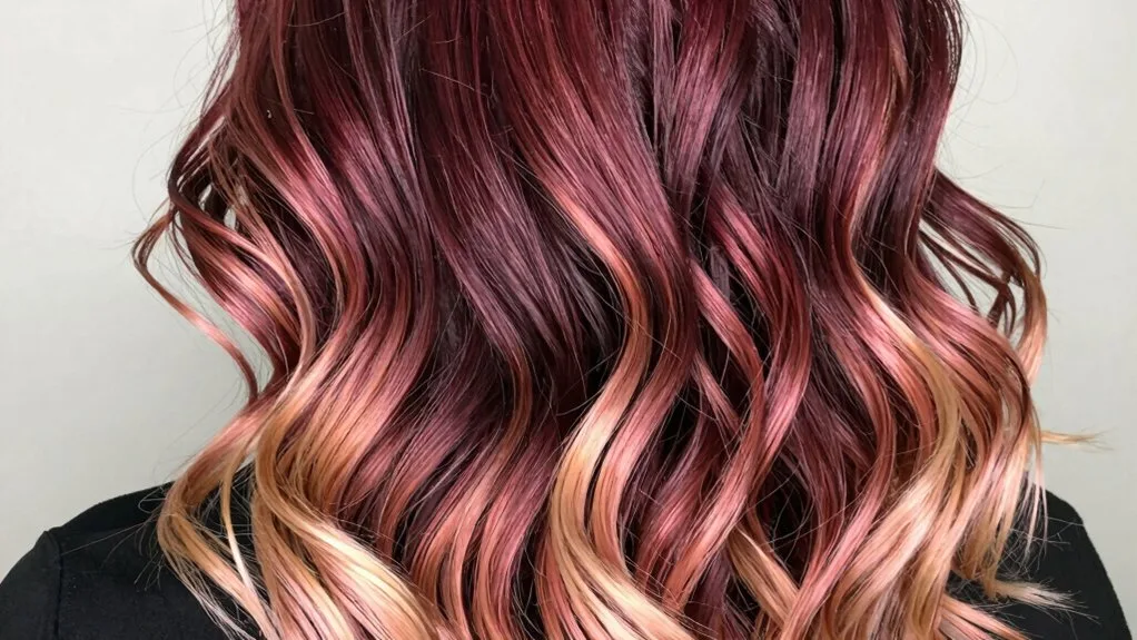 burgundy cherry rose gold blend