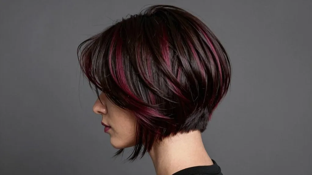 burgundy hidden hair highlights