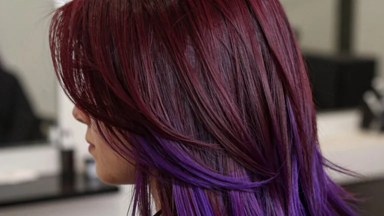burgundy purple hair color blend