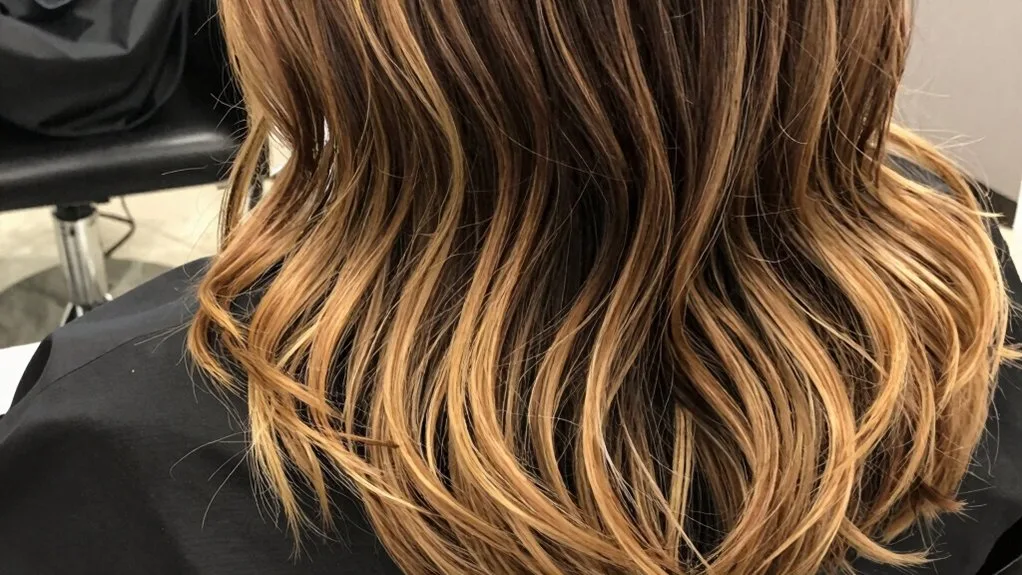 buttery blonde deep brunette roots