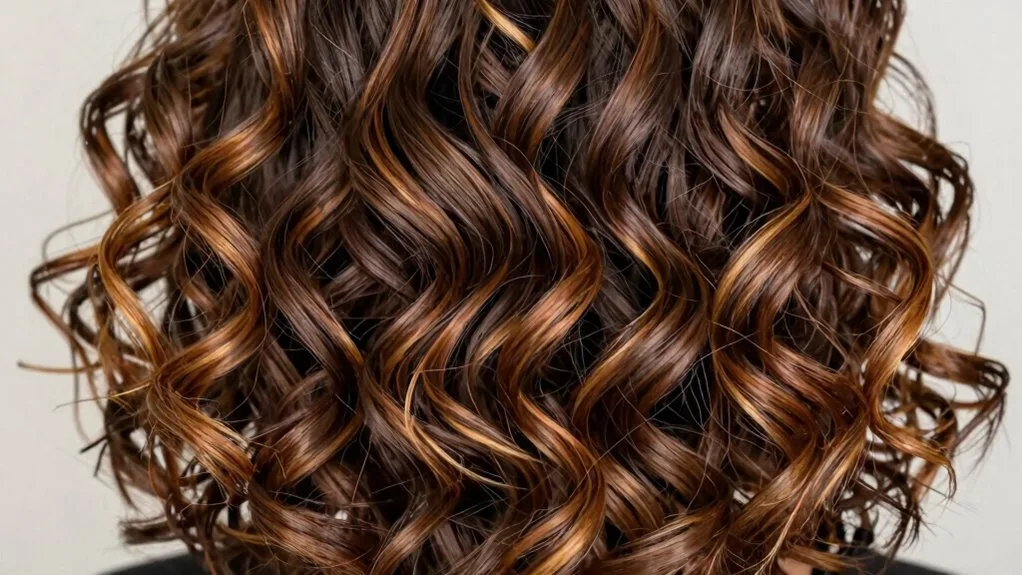 caramel balayage enhances curls