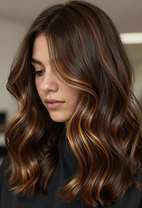 caramel face framing highlights technique