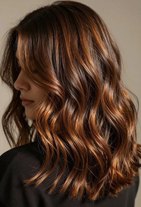 caramel highlights enhance dimension
